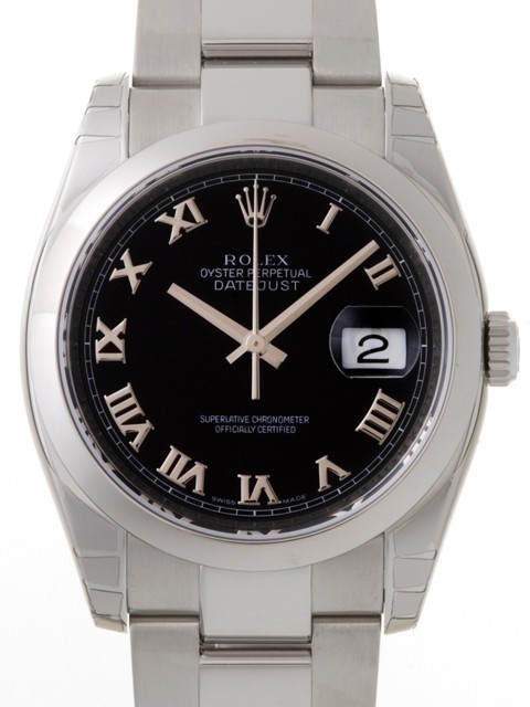ロレックススーパーコピー ROLEX パーペチュアル デイトジャスト メンズ 116200 ブラックローマ