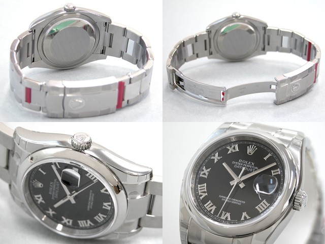 ロレックススーパーコピー ROLEX パーペチュアル デイトジャスト メンズ 116200 ブラックローマ