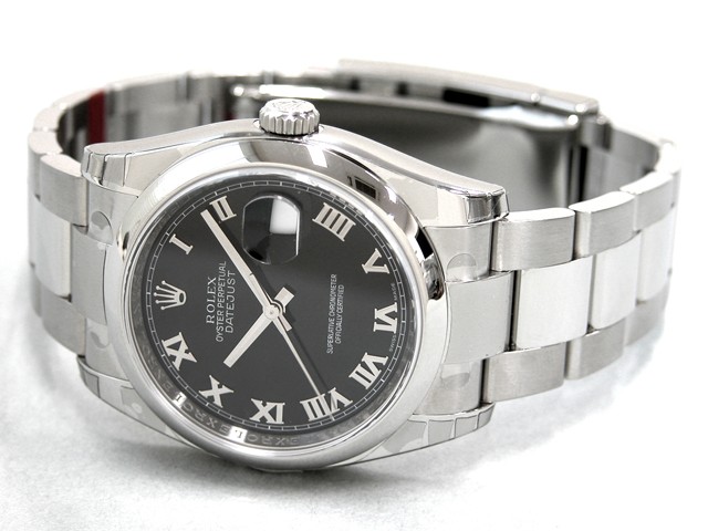 ロレックススーパーコピー ROLEX パーペチュアル デイトジャスト メンズ 116200 ブラックローマ