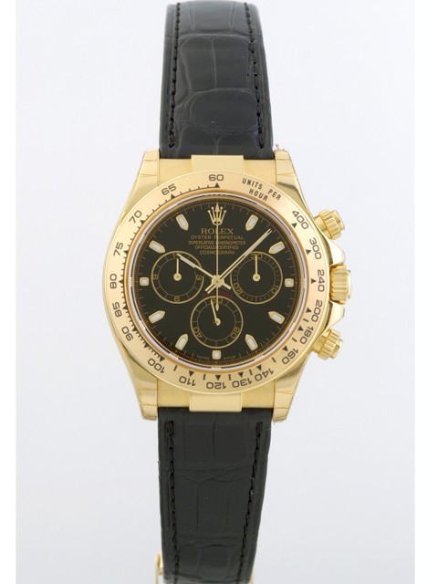 ロレックスコピー ROLEX デイトナ 116518 黒皮 ブラック