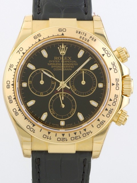 ロレックスコピー ROLEX デイトナ 116518 黒皮 ブラック