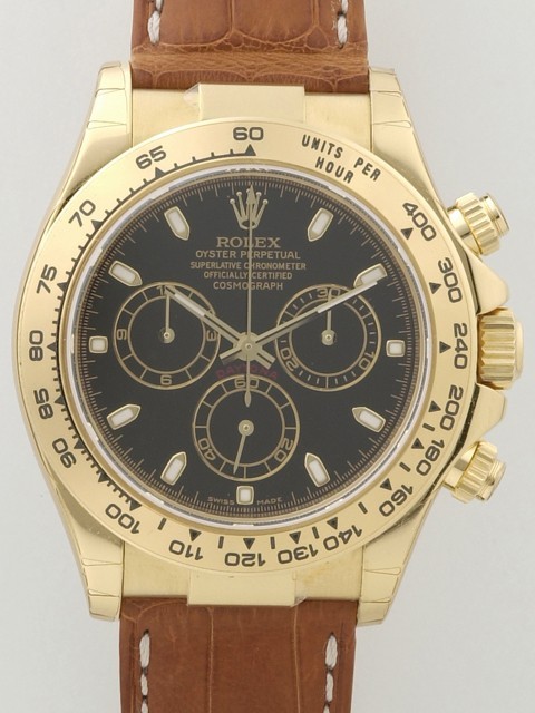 ロレックスコピー ROLEX デイトナ 116518 茶皮 ブラック