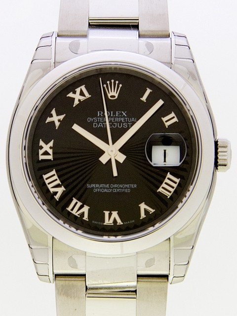 ロレックススーパーコピー ROLEX パーペチュアル デイトジャスト メンズ 116200 ブラックサンビームローマ