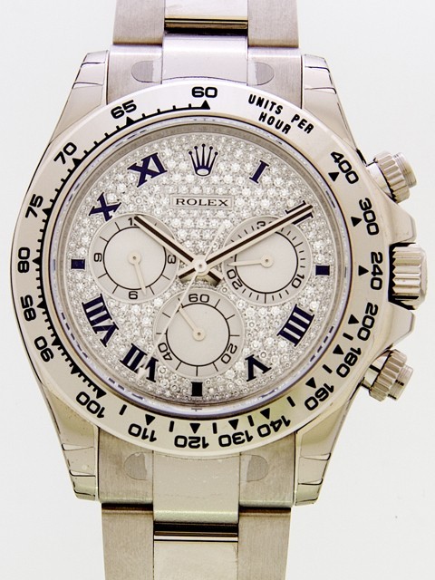 ロレックスコピー ROLEX デイトナ 116509ER 全面ダイヤブルーローマ