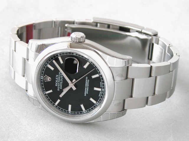 ロレックススーパーコピー ROLEX パーペチュアル デイトジャスト メンズ 116200 ブラックバー