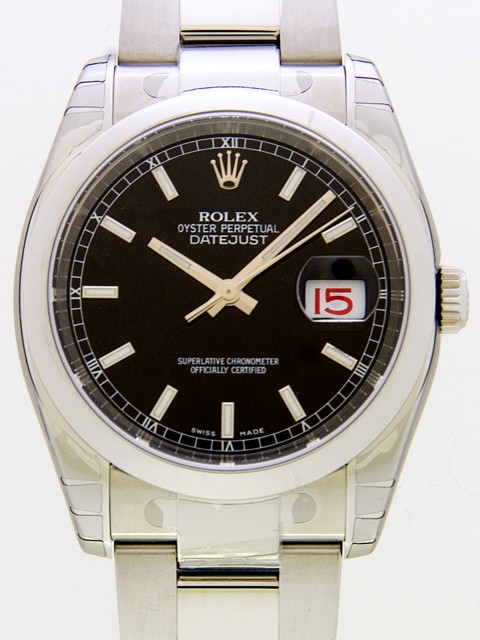 ロレックススーパーコピー ROLEX パーペチュアル デイトジャスト メンズ 116200 ブラックバー