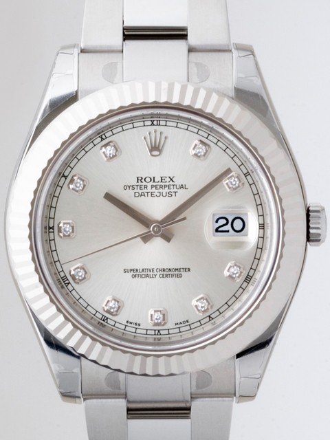ロレックススーパーコピー ROLEX パーペチュアル デイトジャストII メンズ 116334G オイスターブレス シルバー