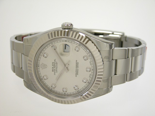 ロレックススーパーコピー ROLEX パーペチュアル デイトジャストII メンズ 116334G オイスターブレス シルバー