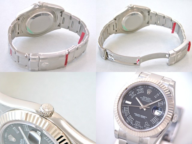 ロレックススーパーコピー ROLEX パーペチュアル デイトジャストII メンズ 116334 オイスターブレス ブラック/ブラックローマ