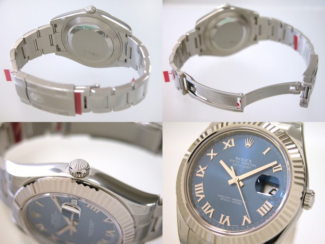 ロレックススーパーコピー ROLEX パーペチュアル デイトジャストII メンズ 116334 オイスターブレス ブルーローマ