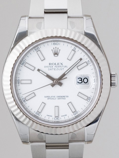 ロレックススーパーコピー ROLEX パーペチュアル デイトジャストII メンズ 116334 オイスターブレス ホワイト