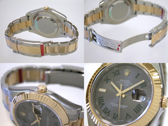 ロレックススーパーコピー ROLEX パーペチュアル デイトジャストII メンズ 116333 オイスターブレス グレーローマ