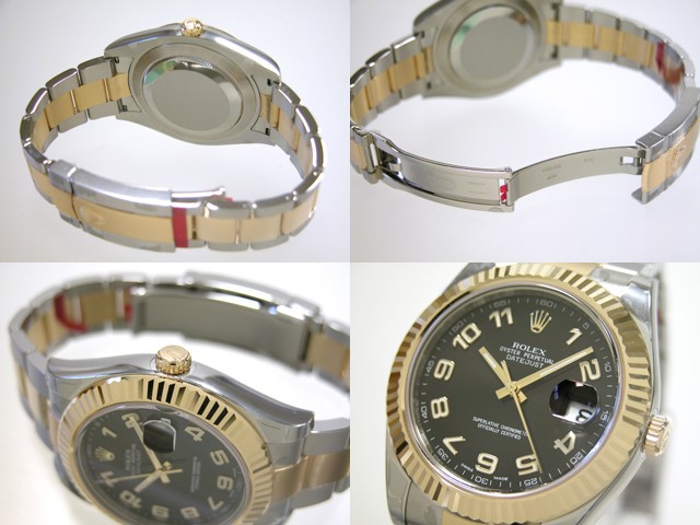 ロレックススーパーコピー ROLEX パーペチュアル デイトジャストII メンズ 116333 オイスターブレス ブラックアラビア