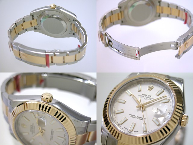 ロレックススーパーコピー ROLEX パーペチュアル デイトジャストII メンズ 116333 オイスターブレス アイボリーバー