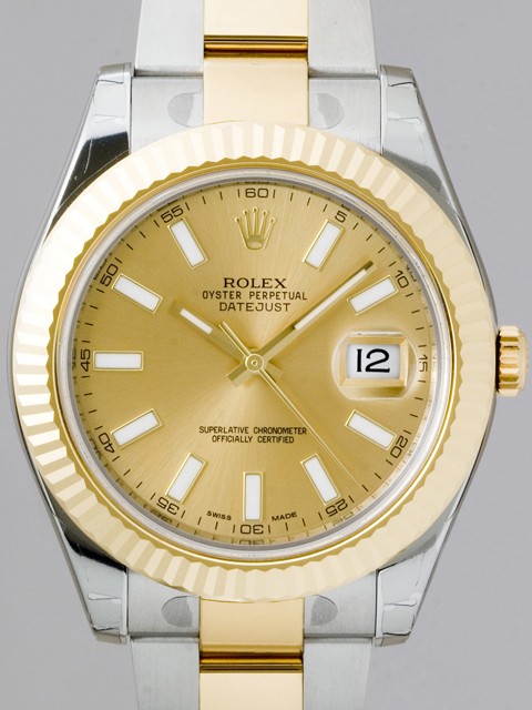 ロレックススーパーコピー ROLEX パーペチュアル デイトジャストII メンズ 116333 オイスターブレス シャンパンバー
