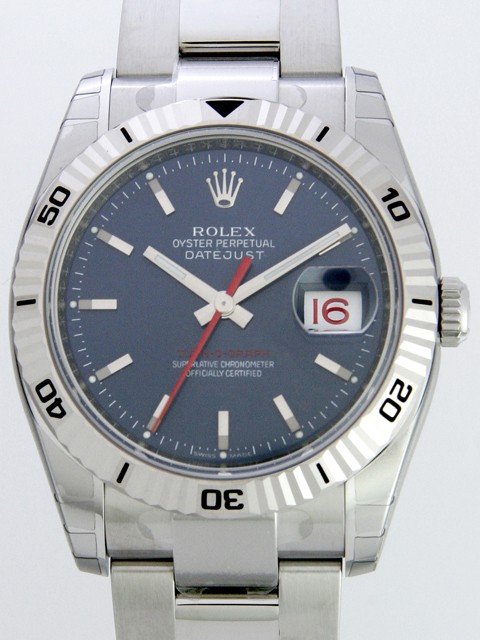 ロレックススーパーコピー ROLEX パーペチュアル デイトジャスト メンズ 116264 ターノグラフ オイスターブレス ブルー