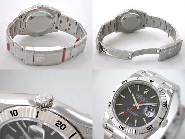 ロレックススーパーコピー ROLEX パーペチュアル デイトジャスト メンズ 116264 ターノグラフ オイスターブレス ブラック