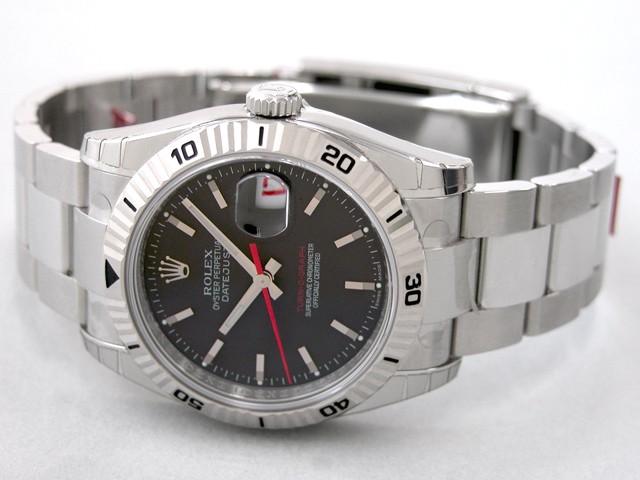 ロレックススーパーコピー ROLEX パーペチュアル デイトジャスト メンズ 116264 ターノグラフ オイスターブレス ブラック