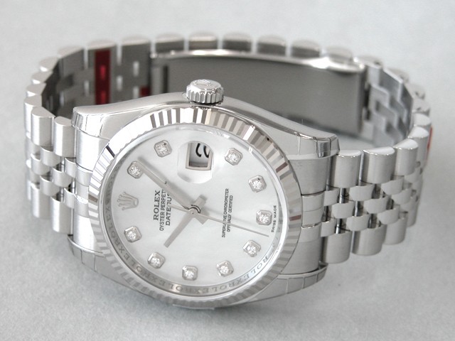 ロレックススーパーコピー ROLEX パーペチュアル デイトジャスト メンズ 116234NG ジュビリーブレス ホワイトシェル