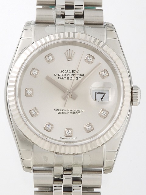 ロレックススーパーコピー ROLEX パーペチュアル デイトジャスト メンズ 116234G ジュビリーブレス シルバー