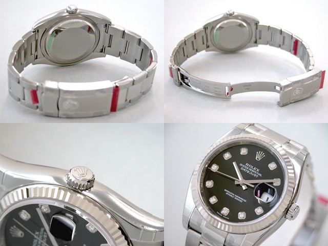 ロレックススーパーコピー ROLEX パーペチュアル デイトジャスト メンズ 116234G オイスターブレス ブラック