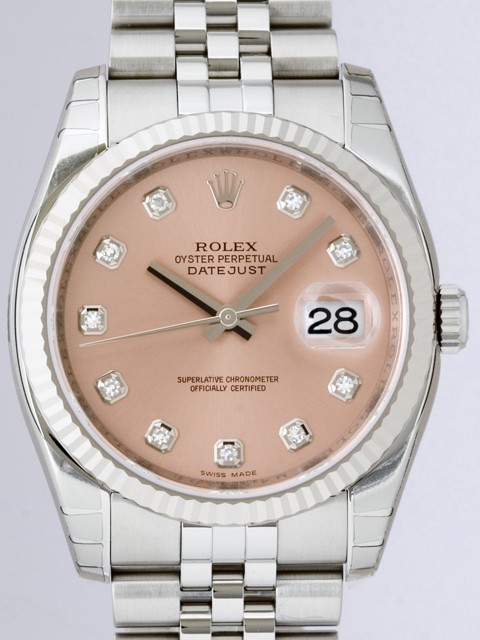 ロレックススーパーコピー ROLEX パーペチュアル デイトジャスト メンズ 116234G ジュビリーブレス ピンク