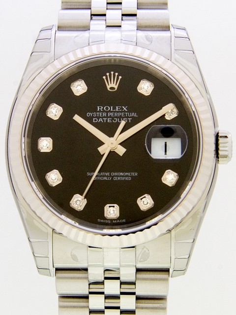 ロレックススーパーコピー ROLEX パーペチュアル デイトジャスト メンズ 116234G ジュビリーブレス ブラック