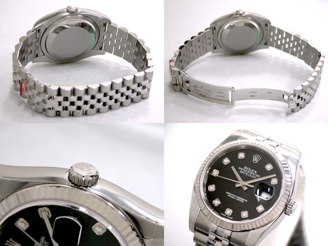 ロレックススーパーコピー ROLEX パーペチュアル デイトジャスト メンズ 116234G ジュビリーブレス ブラック
