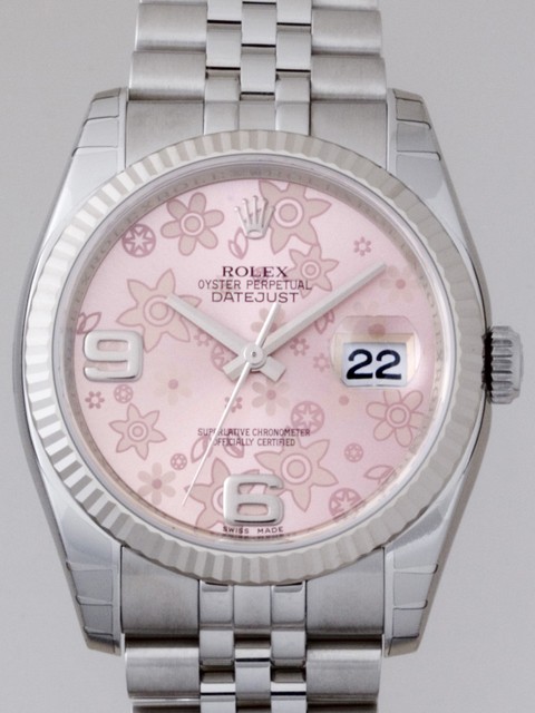 ロレックススーパーコピー ROLEX パーペチュアル デイトジャスト メンズ 116234 ジュビリーブレス ピンクフラワー