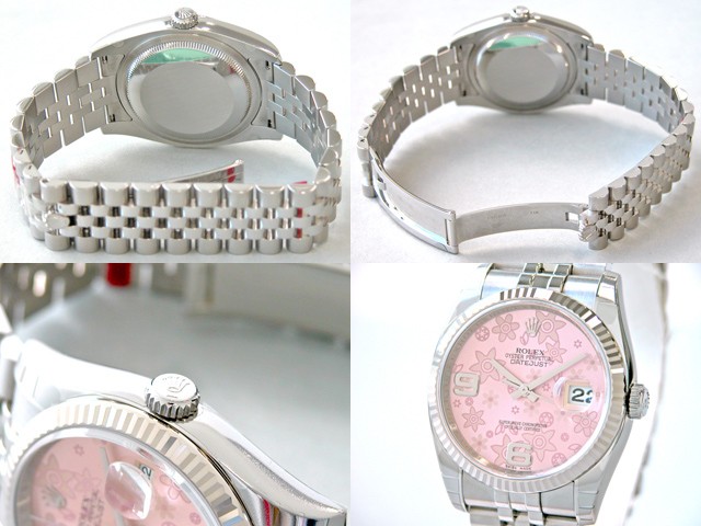 ロレックススーパーコピー ROLEX パーペチュアル デイトジャスト メンズ 116234 ジュビリーブレス ピンクフラワー