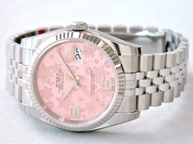 ロレックススーパーコピー ROLEX パーペチュアル デイトジャスト メンズ 116234 ジュビリーブレス ピンクフラワー