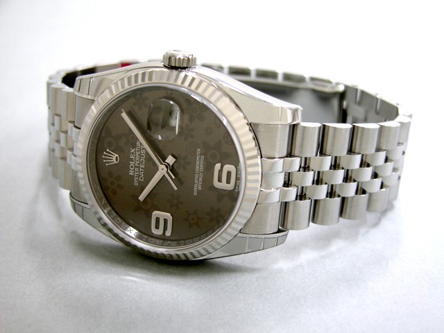 ロレックススーパーコピー ROLEX パーペチュアル デイトジャスト メンズ 116234 ジュビリーブレス ブラウンフラワー