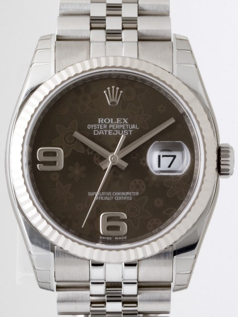 ロレックススーパーコピー ROLEX パーペチュアル デイトジャスト メンズ 116234 ジュビリーブレス ブラウンフラワー