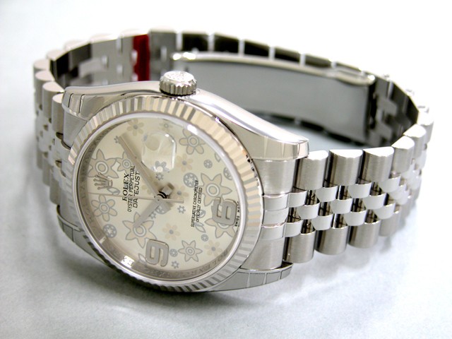 ロレックススーパーコピー ROLEX パーペチュアル デイトジャスト メンズ 116234 ジュビリーブレス シルバーフラワー