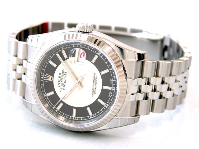 ロレックススーパーコピー ROLEX パーペチュアル デイトジャスト メンズ 116234 ジュビリーブレス ブラック／シルバー