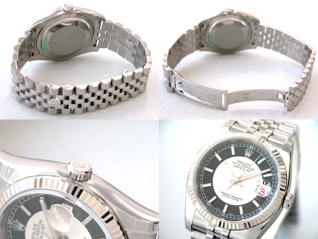ロレックススーパーコピー ROLEX パーペチュアル デイトジャスト メンズ 116234 ジュビリーブレス ブラック／シルバー