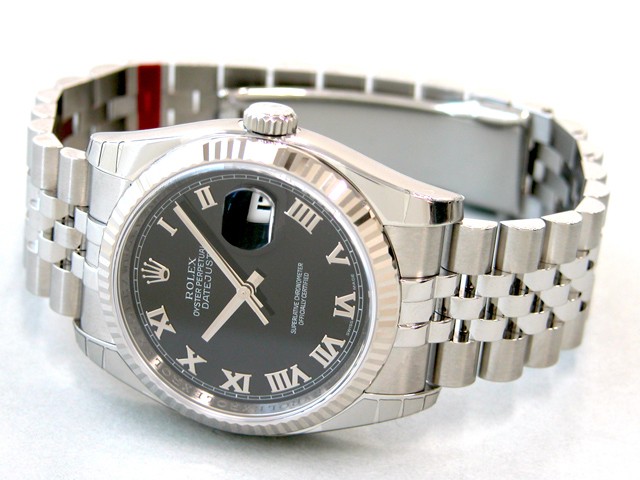 ロレックススーパーコピー ROLEX パーペチュアル デイトジャスト メンズ 116234 ジュビリーブレス ブラックローマ
