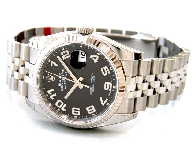 ロレックススーパーコピー ROLEX パーペチュアル デイトジャスト メンズ 116234 ジュビリーブレス ブラックコンセントリックアラビア