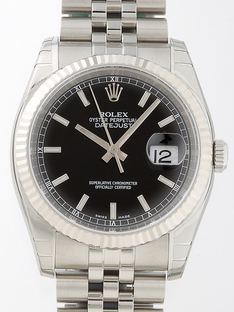 ロレックススーパーコピー ROLEX パーペチュアル デイトジャスト メンズ 116234 ジュビリーブレス ブラック