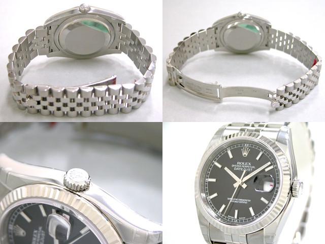 ロレックススーパーコピー ROLEX パーペチュアル デイトジャスト メンズ 116234 ジュビリーブレス ブラック