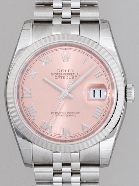 ロレックススーパーコピー ROLEX パーペチュアル デイトジャスト メンズ 116234 ジュビリーブレス ピンクローマ