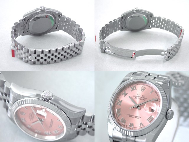 ロレックススーパーコピー ROLEX パーペチュアル デイトジャスト メンズ 116234 ジュビリーブレス ピンクローマ