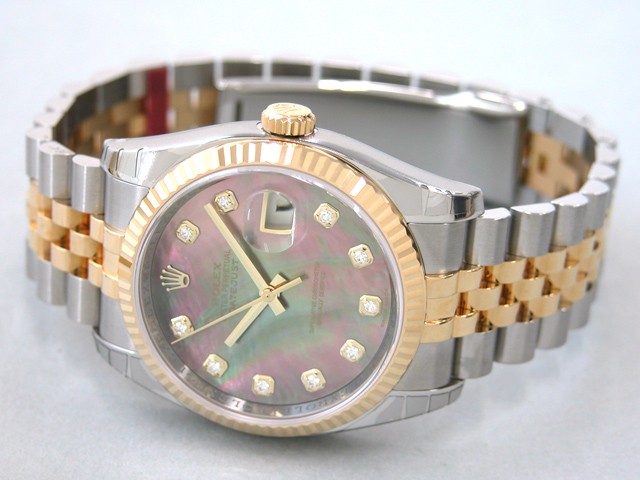 ロレックススーパーコピー ROLEX パーペチュアル デイトジャスト メンズ 116233NG ジュビリーブレス ブラックシェル