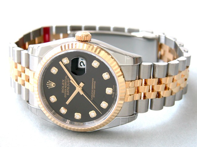 ロレックススーパーコピー ROLEX パーペチュアル デイトジャスト メンズ 116233G ジュビリーブレス ブラック
