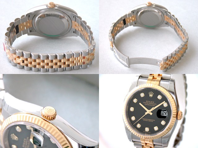 ロレックススーパーコピー ROLEX パーペチュアル デイトジャスト メンズ 116233G ジュビリーブレス ブラック