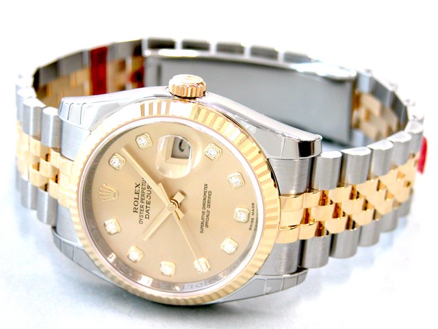 ロレックススーパーコピー ROLEX パーペチュアル デイトジャスト メンズ 116233G ジュビリーブレス シャンパン