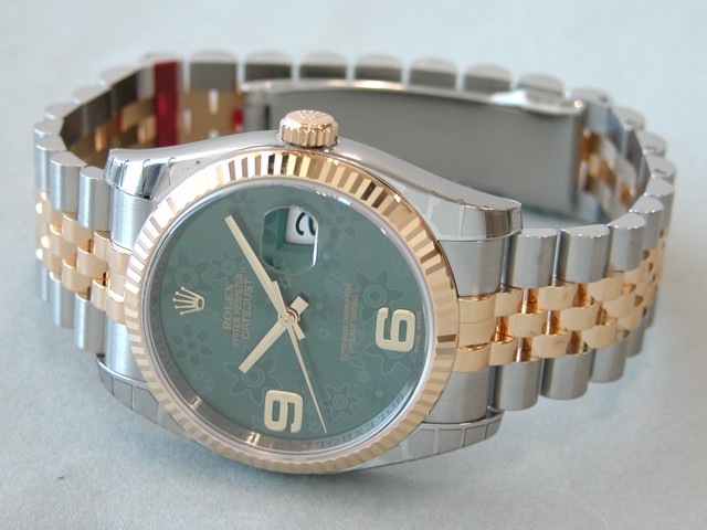 ロレックススーパーコピー ROLEX パーペチュアル デイトジャスト メンズ 116233 ジュビリーブレス グリーンフラワー