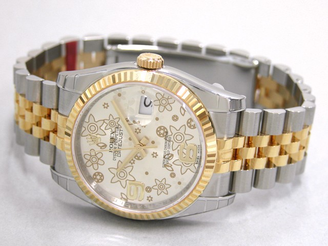 ロレックススーパーコピー ROLEX パーペチュアル デイトジャスト メンズ 116233 ジュビリーブレス シルバーフラワー