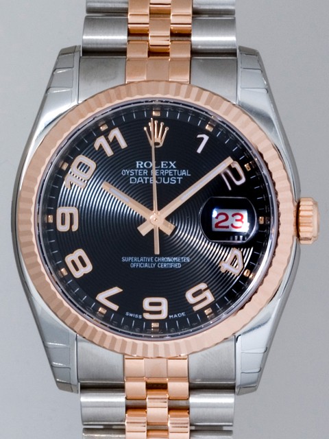 ロレックススーパーコピー ROLEX パーペチュアル デイトジャスト メンズ 116231 ジュビリーブレス ブラックコンセントリックアラビア