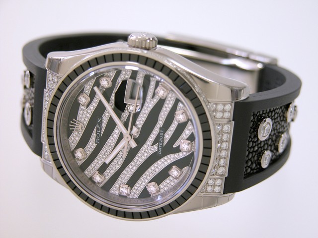 ロレックススーパーコピー ROLEX パーペチュアル デイトジャスト メンズ 116199SANR ゼブラ ダイヤ入りガルーシャ